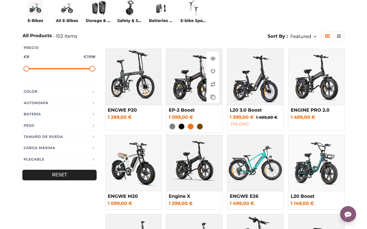 Odoo 18 e-commerce website with product catalog and category navigation